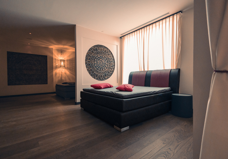 Boxspringbett im Wellnesshaus