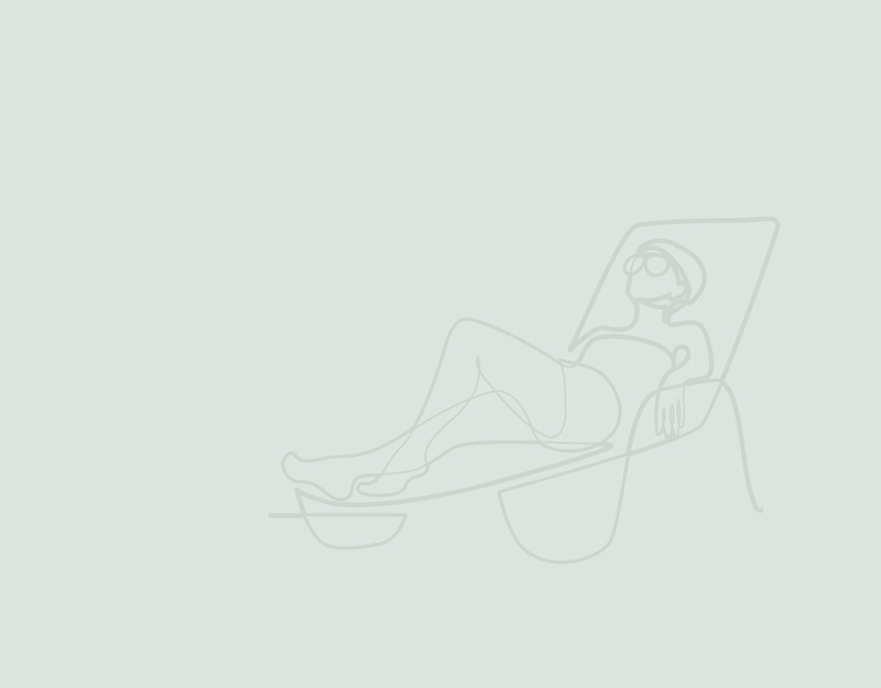 Relaxbett im Sauna-Innenbereich