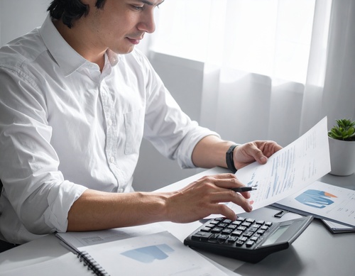 accountant, accounting, tax, business, calculator, finance, insurance, financial, report, calculation, work, budget, desk, office, wealth, estimate, revenue, formula, numbers, math, ai generated